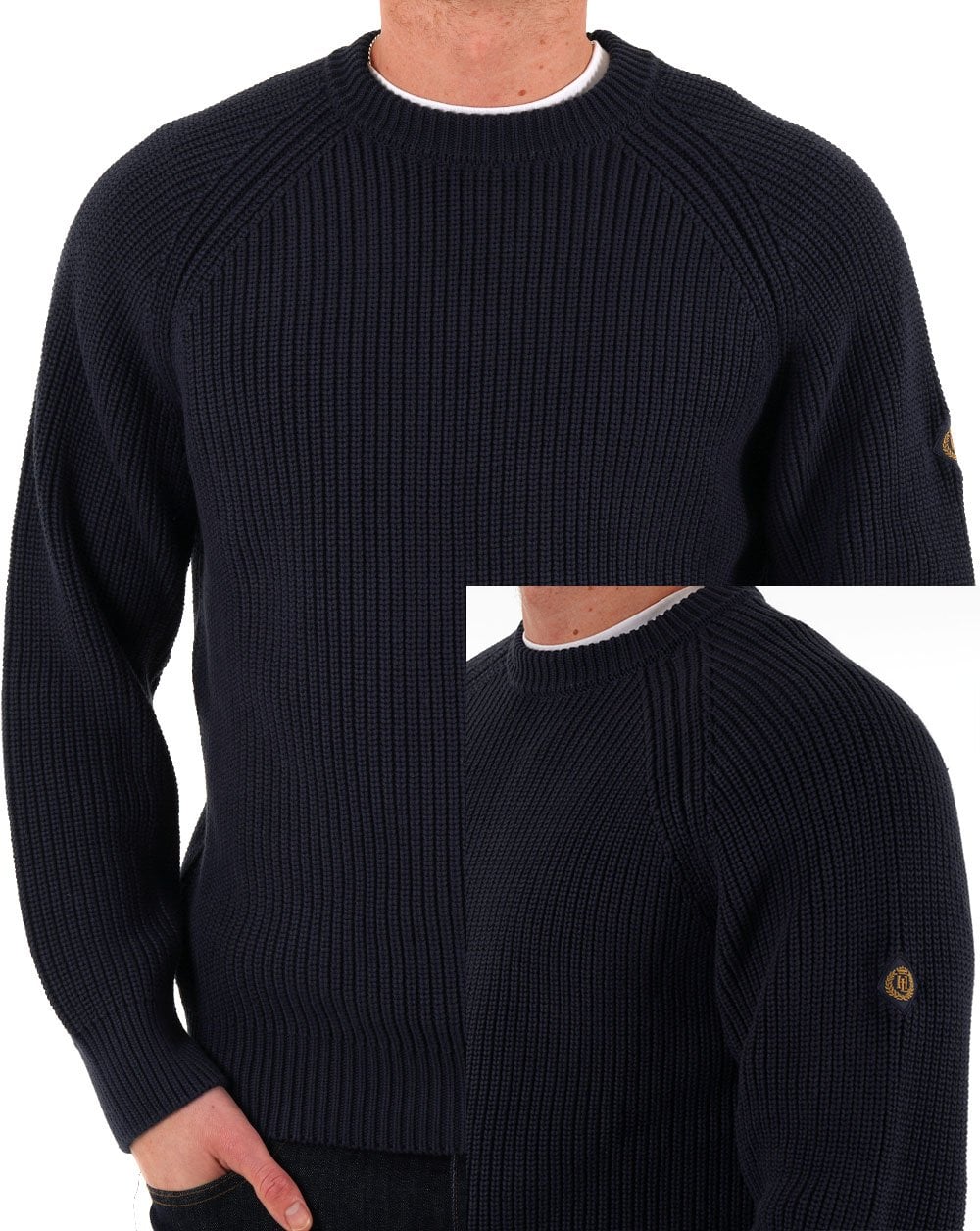 Henri Lloyd Golant Ribbed Crew Knit Navy