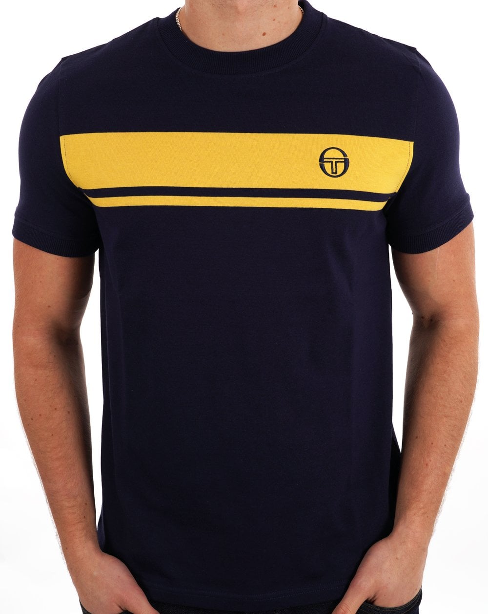Sergio Tacchini Masters T Shirt Navy Blue/Yellow