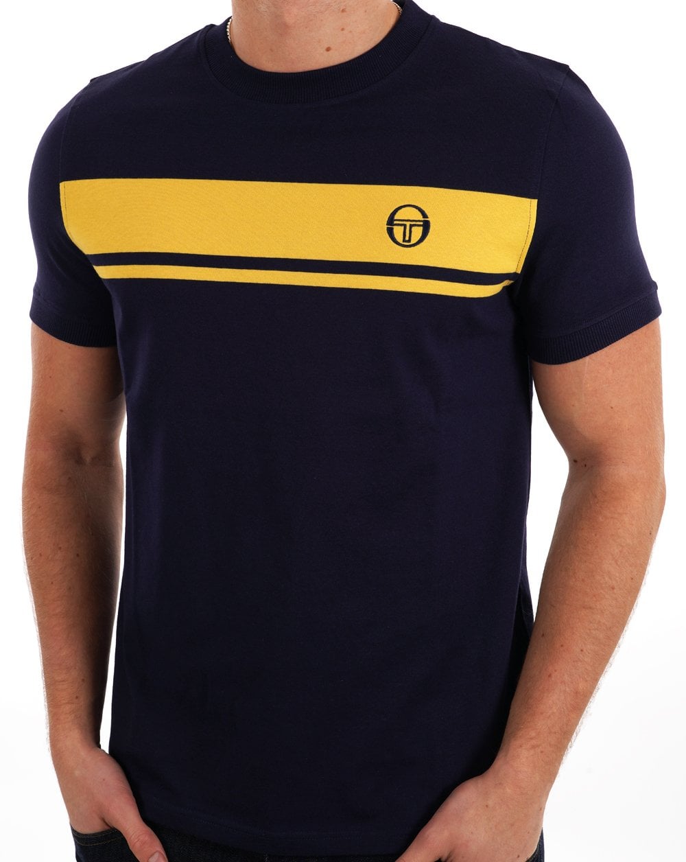 Sergio Tacchini Masters T Shirt Navy Blue/Yellow