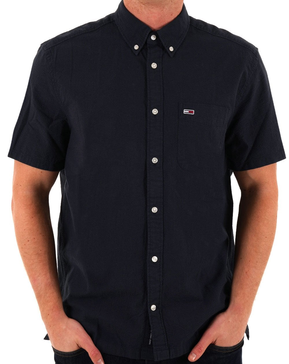 Tommy Jeans Seersucker SS Shirt Dark Navy