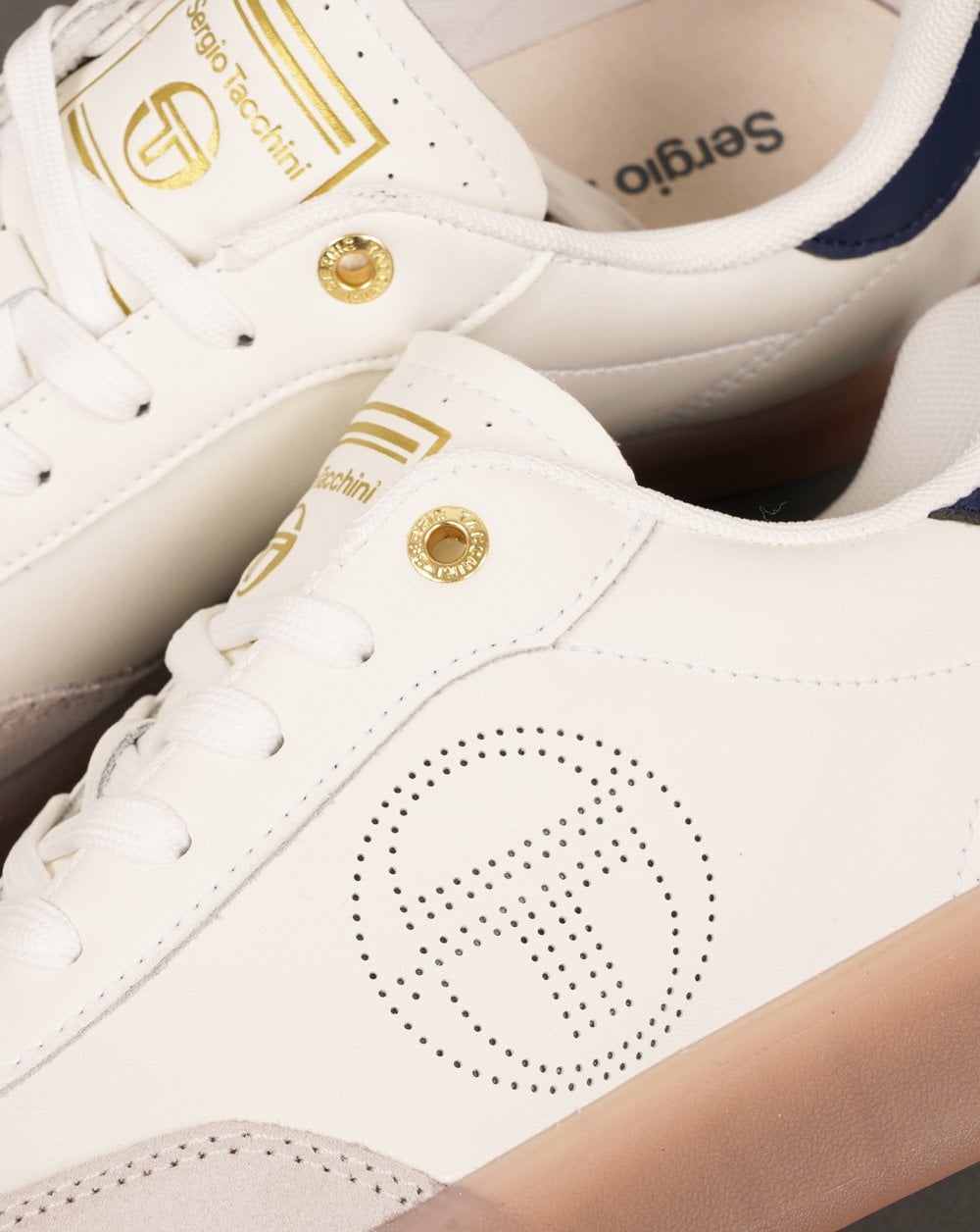 Sergio Tacchini Taormina Leather Trainers White/Navy