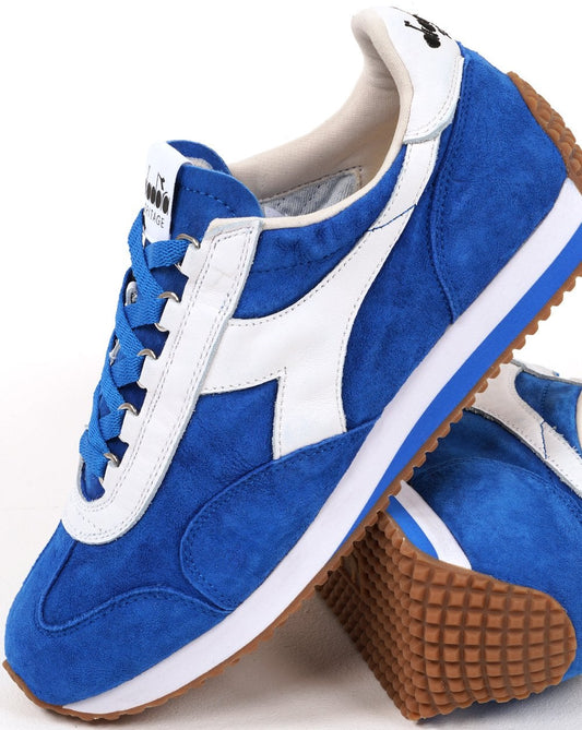 Diadora Equipe 75 Stone Washed Suede Trainers Micro Blue