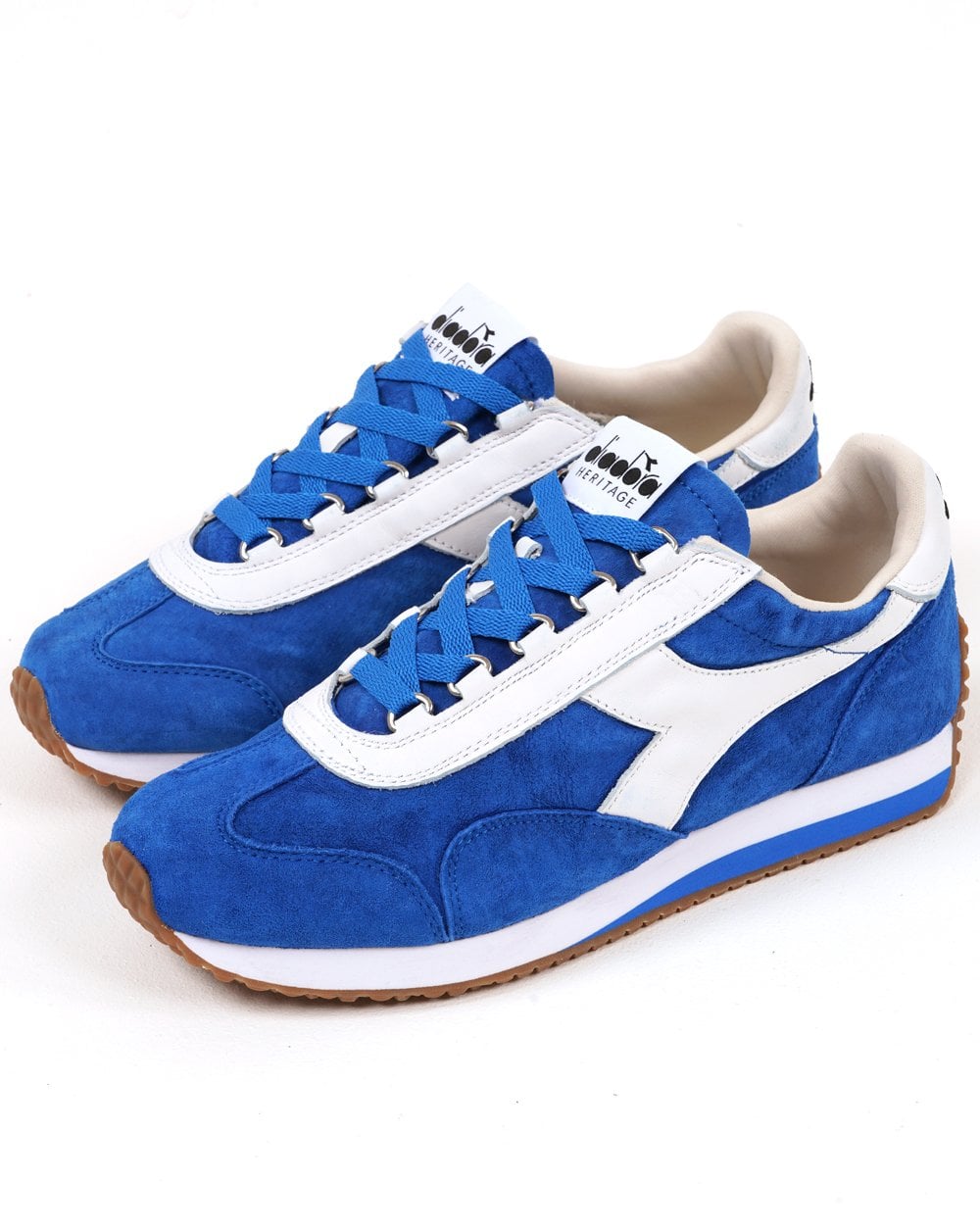 Diadora Equipe 75 Stone Washed Suede Trainers Micro Blue