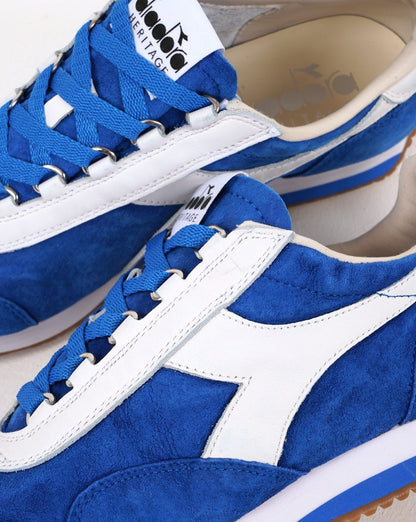 Diadora Equipe 75 Stone Washed Suede Trainers Micro Blue