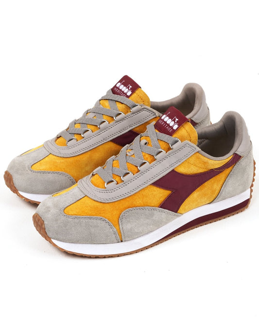 Diadora Diadora Equipe 75 Stone Washed Suede Trainers Yellow Freesia