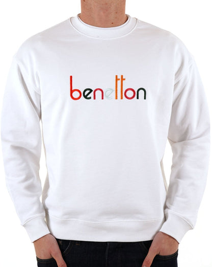 Benetton Embroidered Logo Sweat White/Multi
