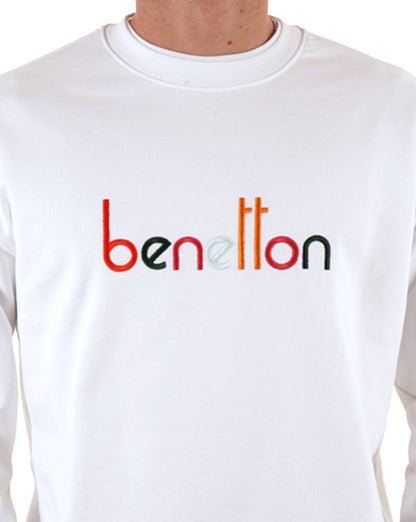 Benetton Embroidered Logo Sweat White/Multi