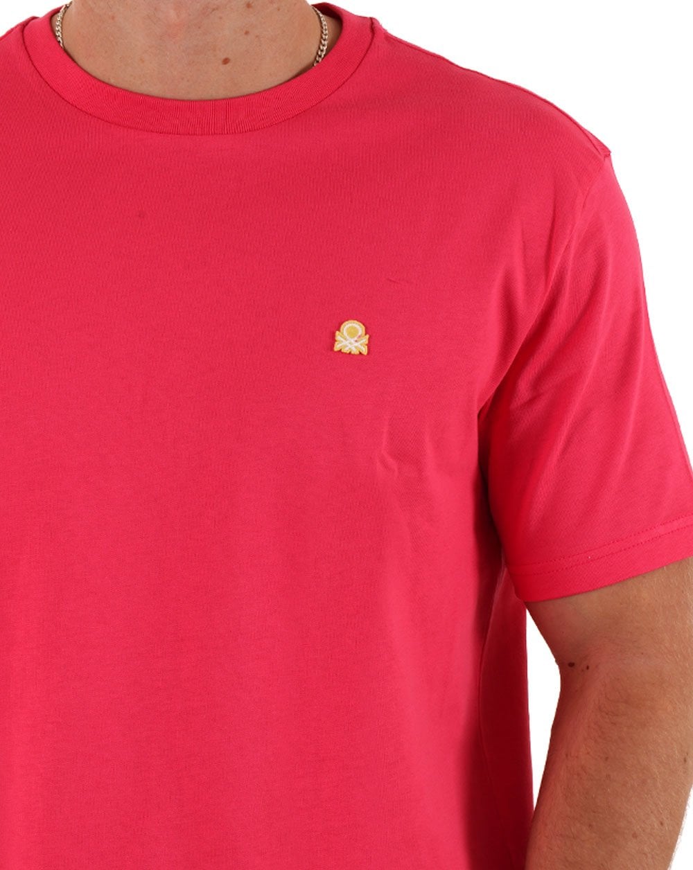 Benetton Small Logo T-shirt Deep Pink