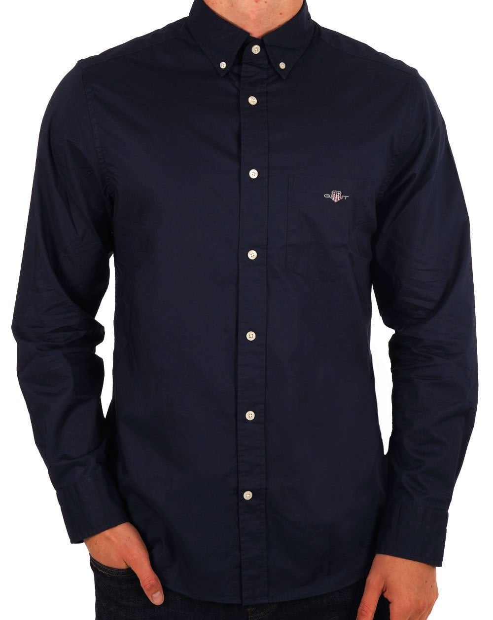 Gant Poplin Shirt Navy Blue