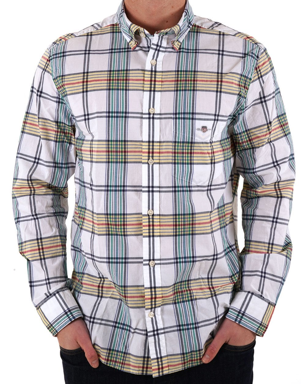 Gant Poplin Check Shirt White