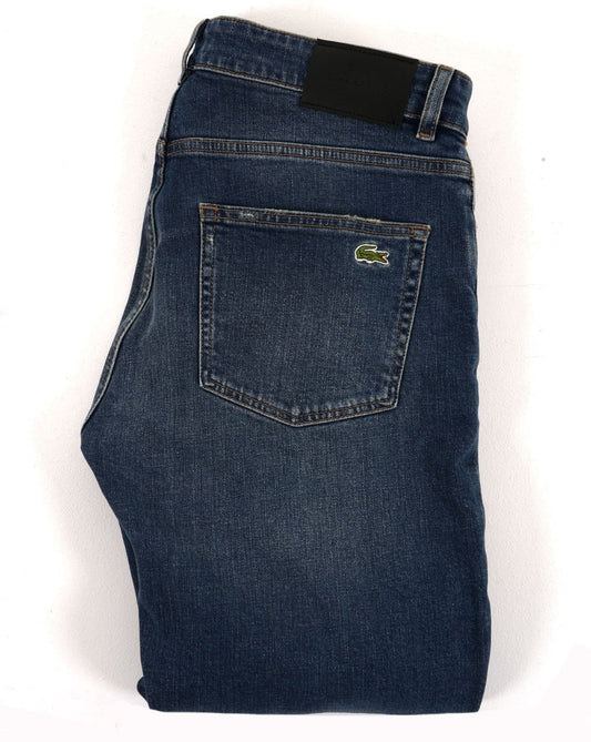 Lacoste Slim Fit Indigo Jeans Washed Deep Medium