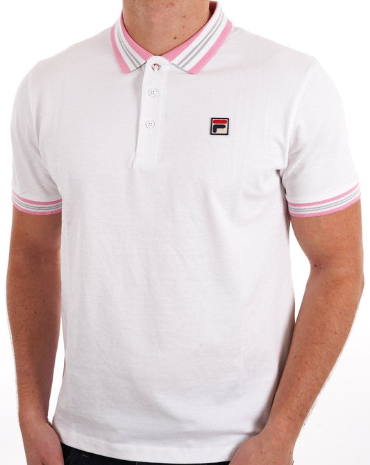 Fila Vintage Tipped Polo Shirt White