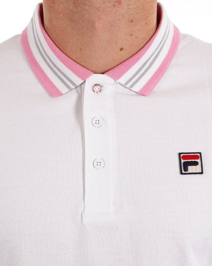 Fila Vintage Tipped Polo Shirt White