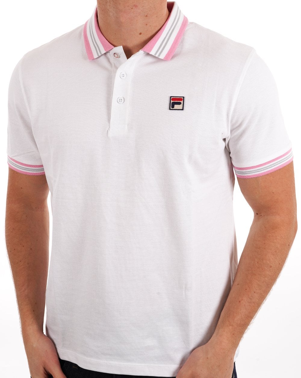 Fila Vintage Tipped Polo Shirt White