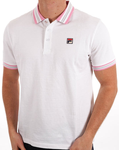 Fila Vintage Tipped Polo Shirt White