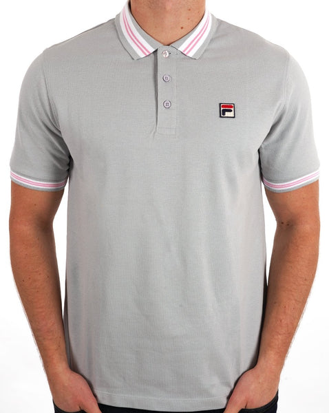 Fila Vintage Tipped Polo Shirt Grey