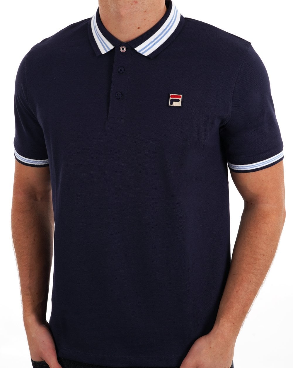 Fila Vintage Tipped Polo Shirt Navy
