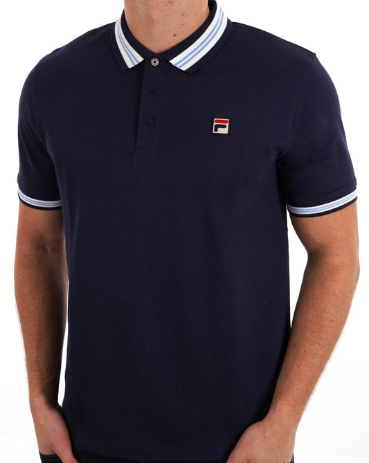 Fila Vintage Tipped Polo Shirt Navy