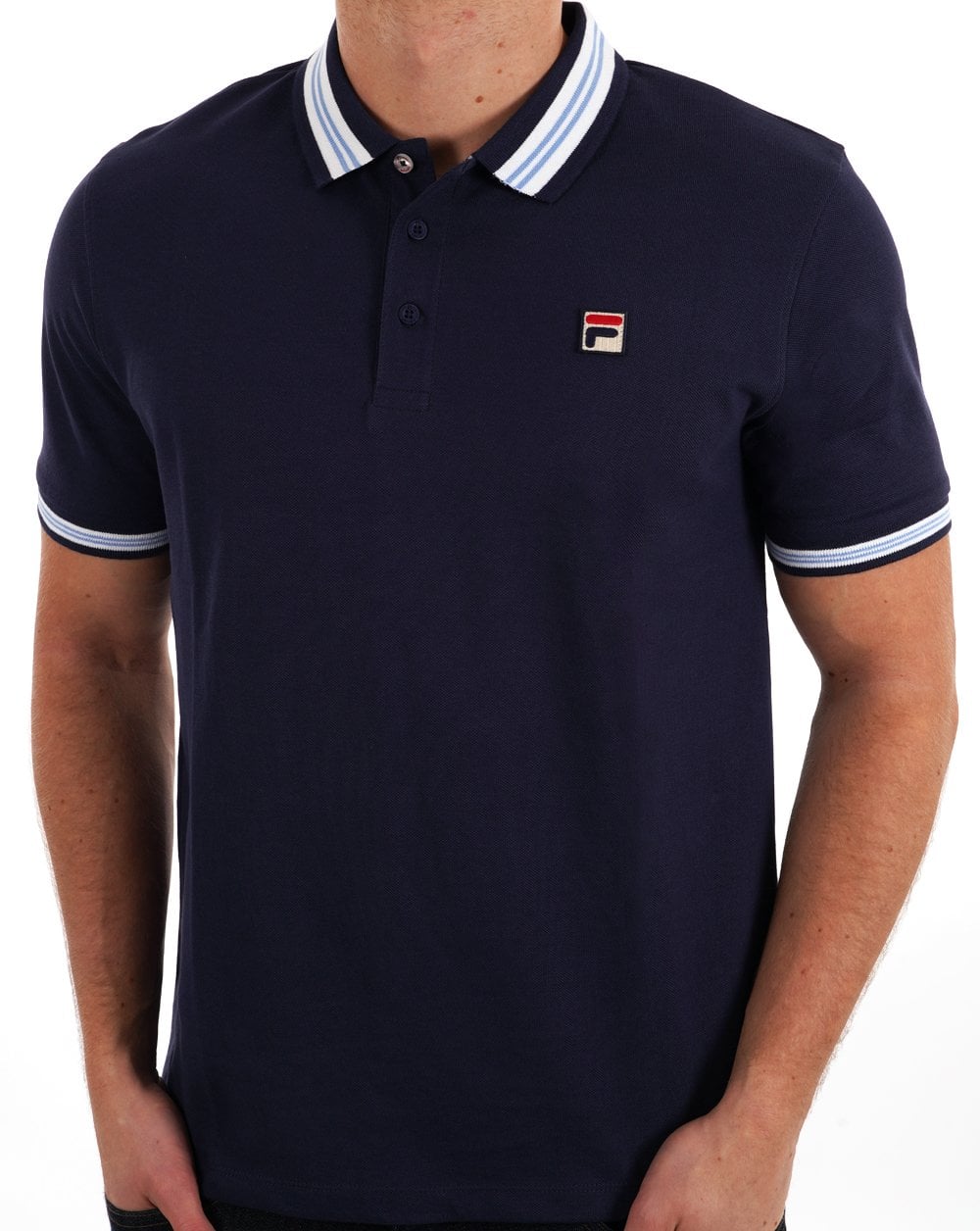 Fila Vintage Tipped Polo Shirt Navy