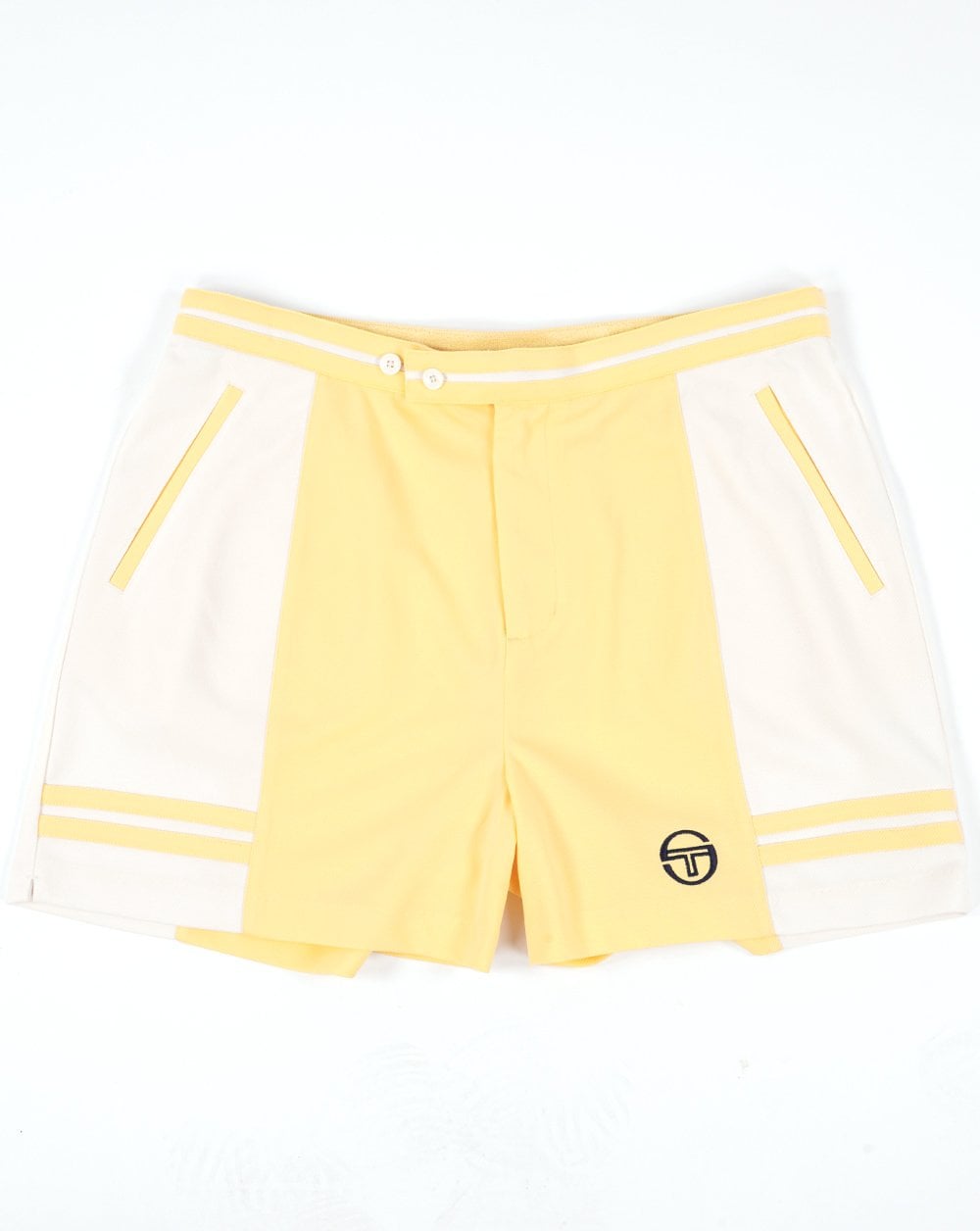 Sergio Tacchini Super MK2 Tennis Shorts Yellow/Gardenia