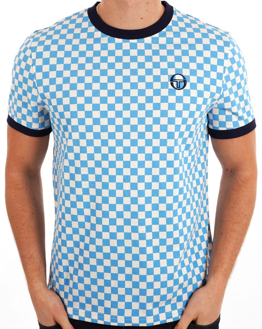 Sergio Tacchini Pattern T Shirt Azure Gardenia