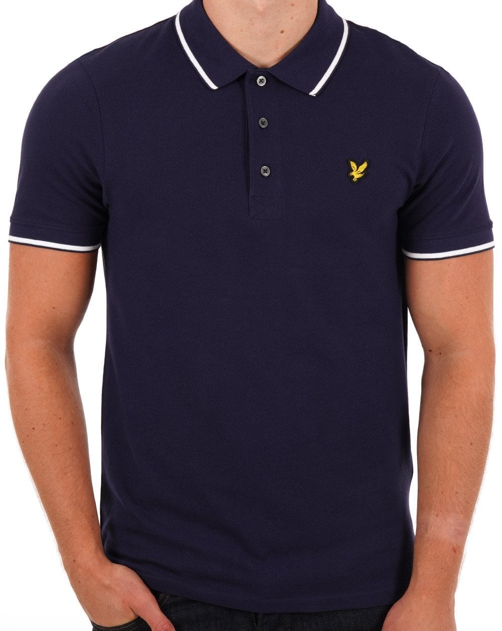Lyle & Scott Tipped Polo Shirt Dark Navy/White