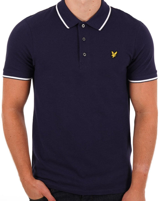 Lyle & Scott Tipped Polo Shirt Dark Navy/White