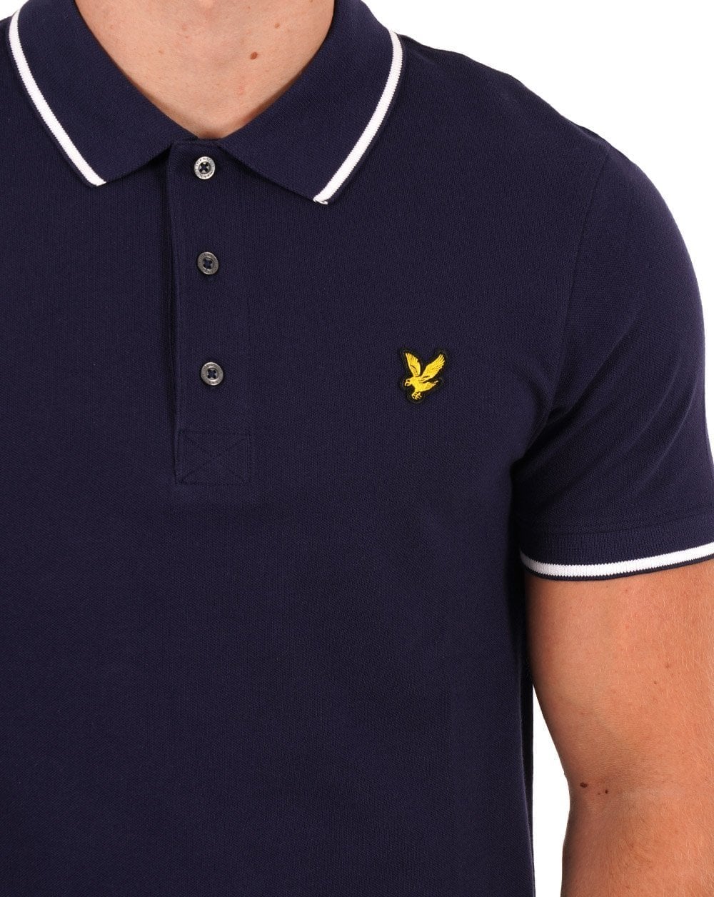 Lyle & Scott Tipped Polo Shirt Dark Navy/White