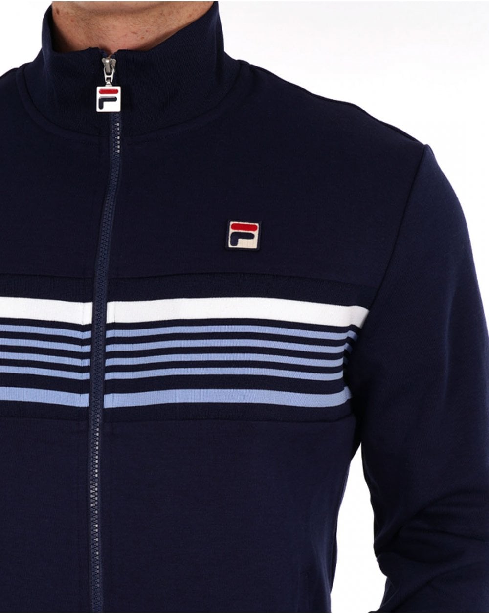 Fila Vintage Multi stripe Track Top Navy sky