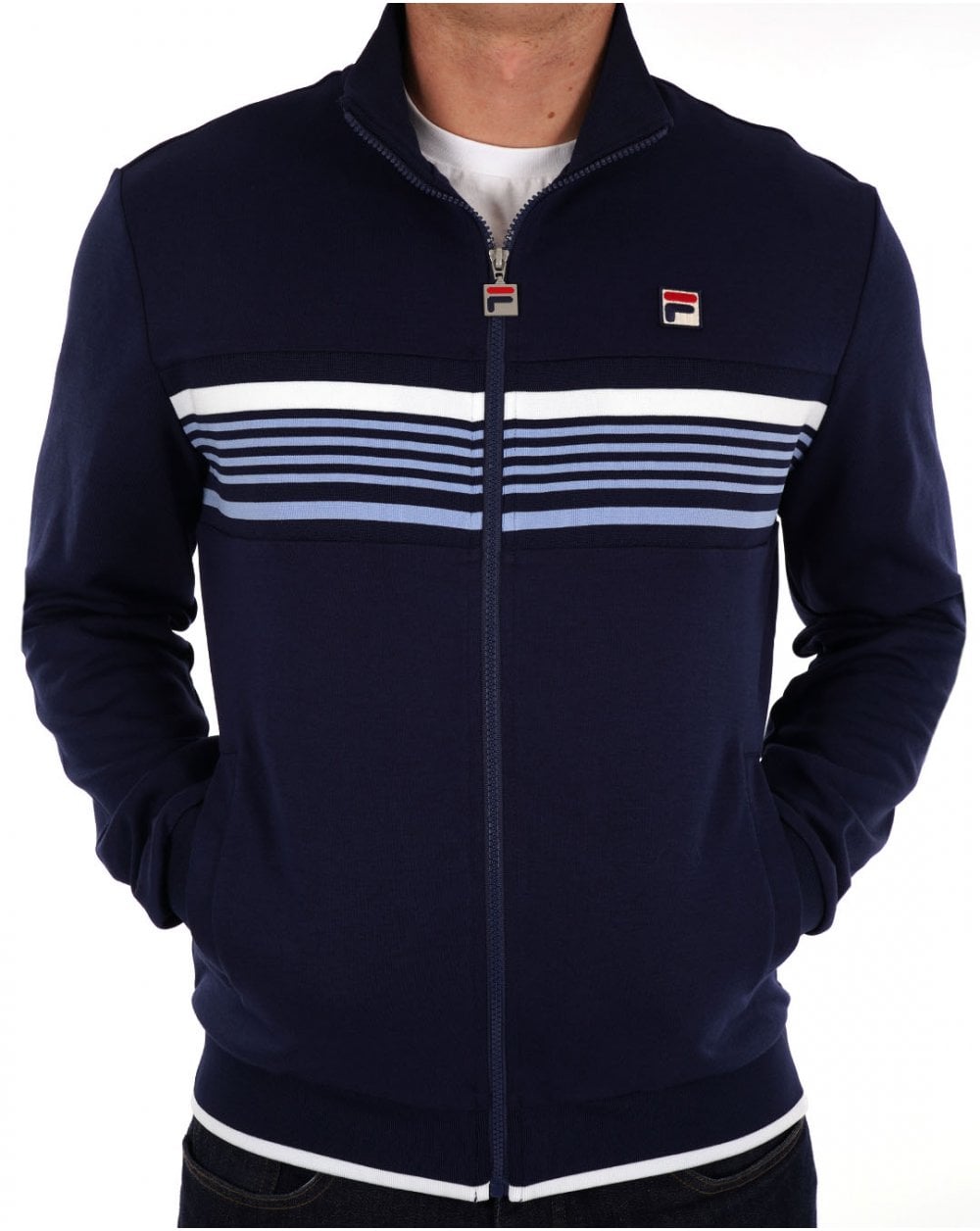 Fila Vintage Multi stripe Track Top Navy sky