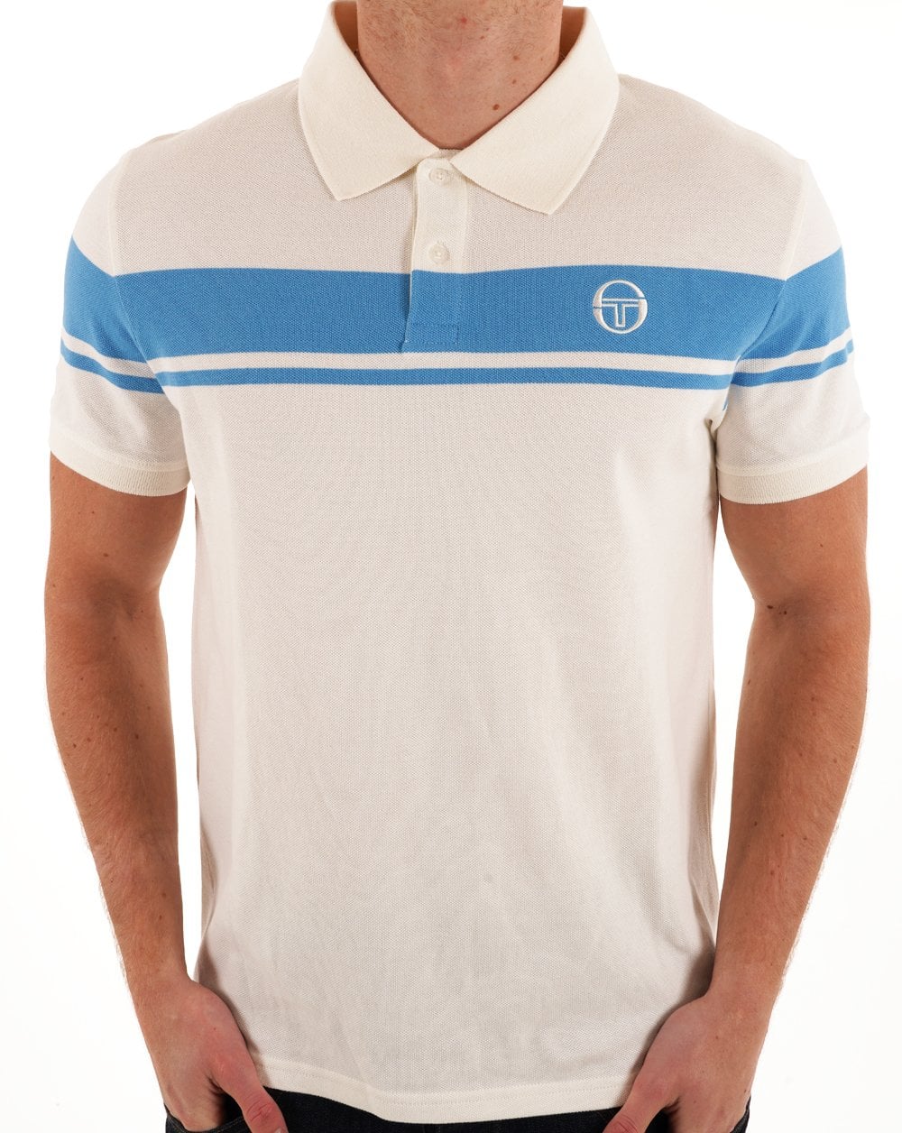 Sergio Tacchini Young Line Polo Shirt Gardenia / Azure Blue
