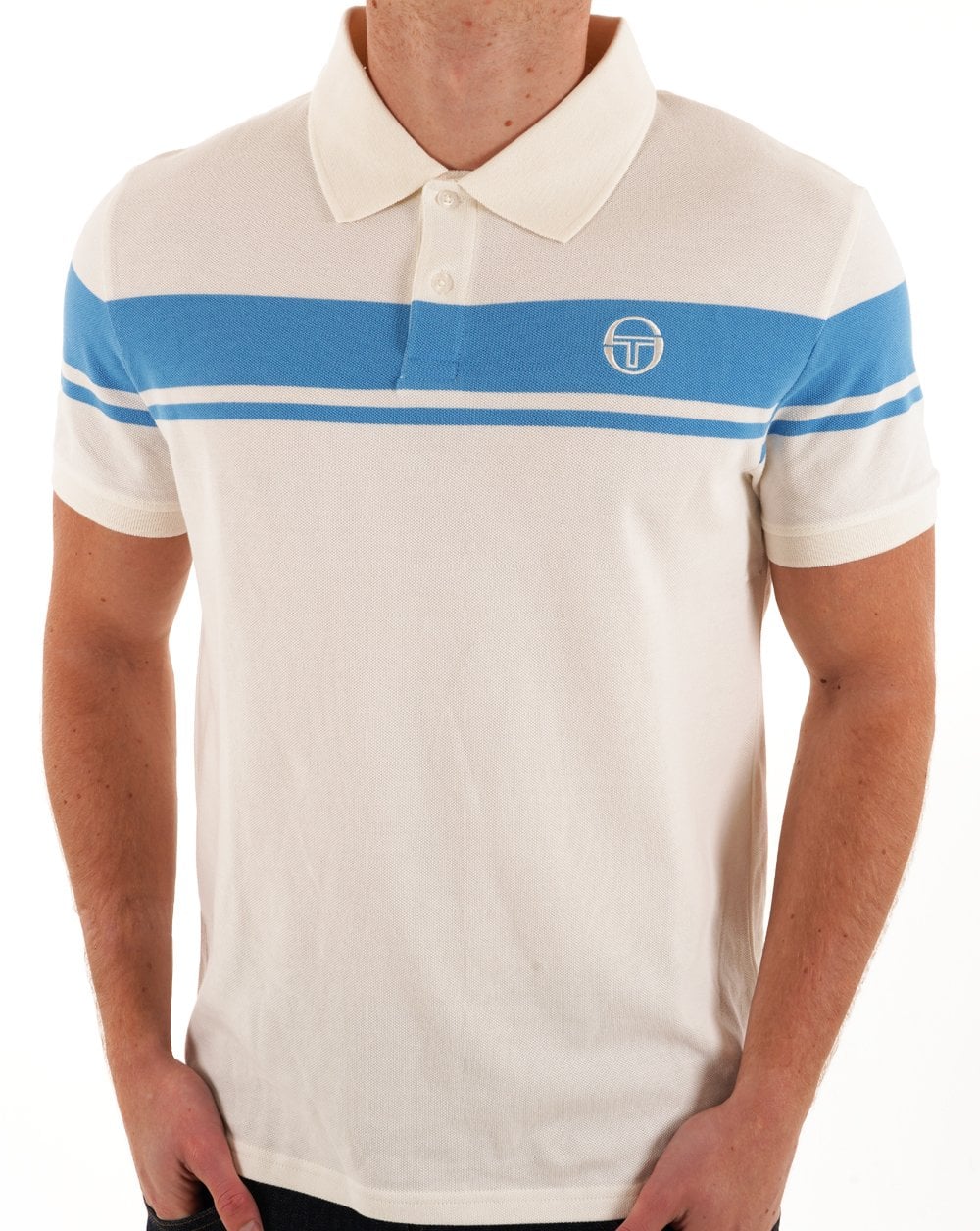 Sergio Tacchini Young Line Polo Shirt Gardenia / Azure Blue