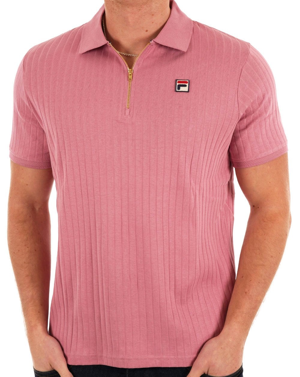 Fila Vintage Zip Polo Deep Pink