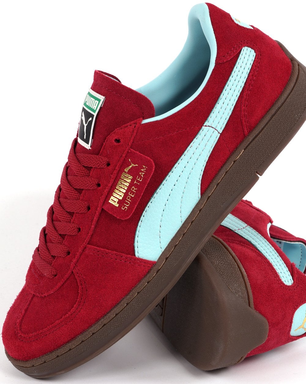 Puma Super Team Suede Trainers Deep Claret / Sky