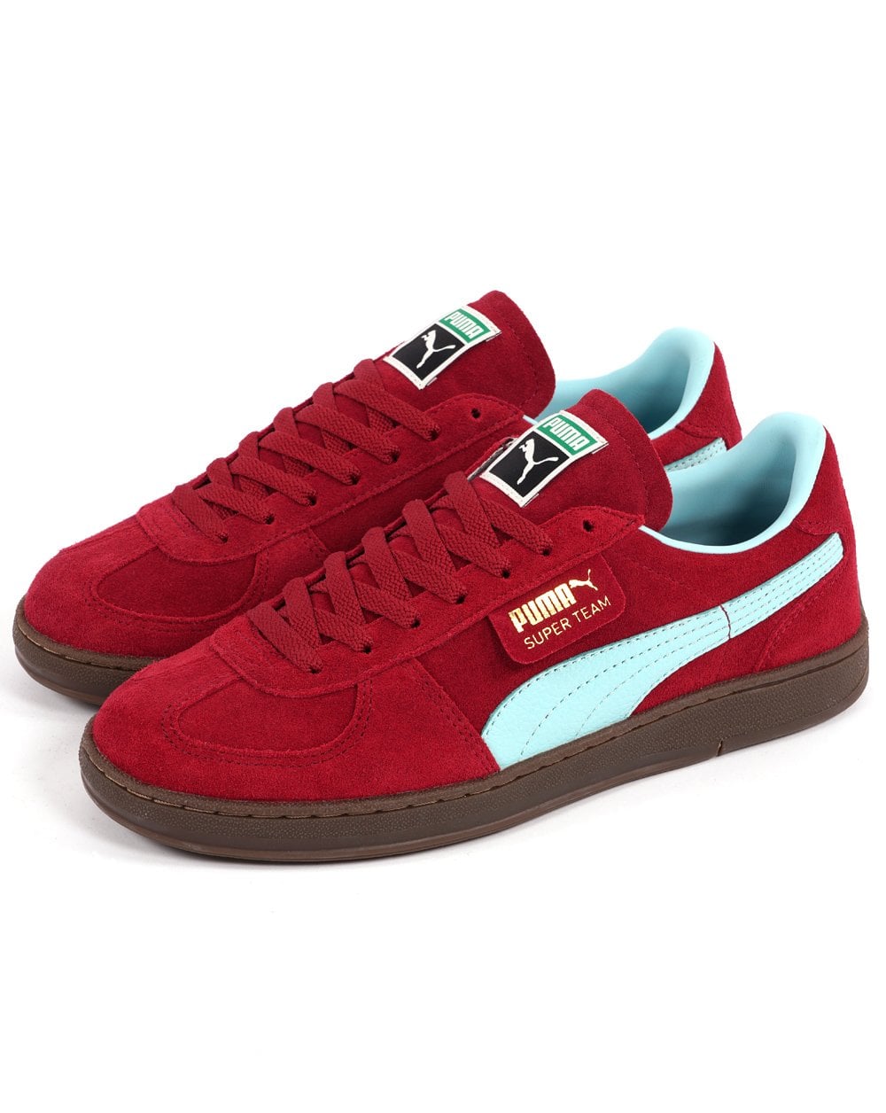 Puma Super Team Suede Trainers Deep Claret / Sky