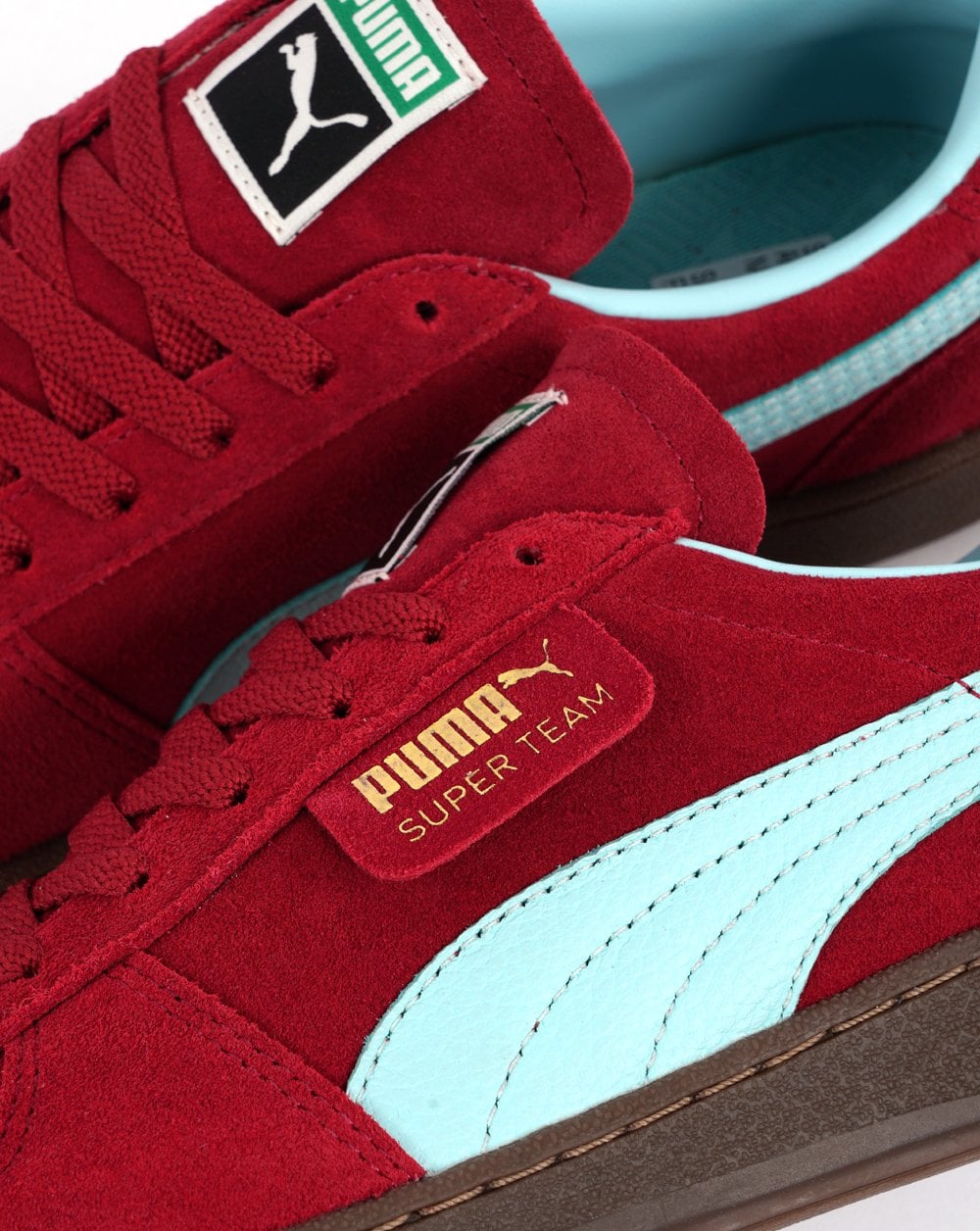 Puma Super Team Suede Trainers Deep Claret / Sky