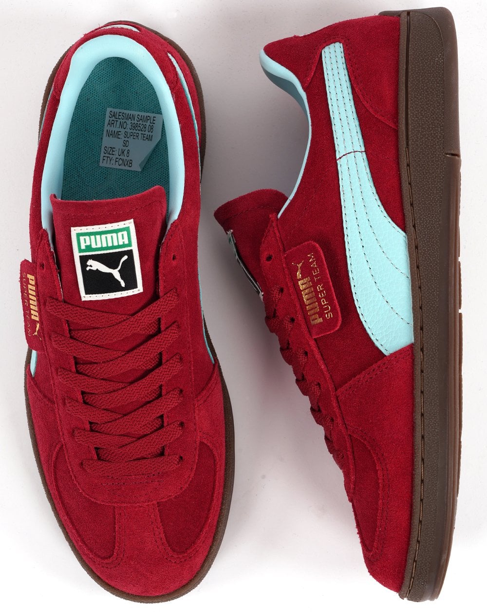 Puma Super Team Suede Trainers Deep Claret / Sky