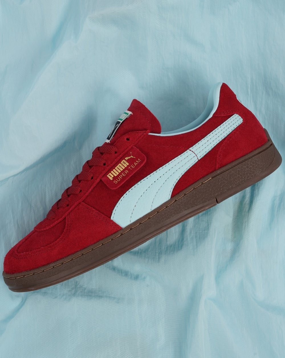Puma Super Team Suede Trainers Deep Claret / Sky
