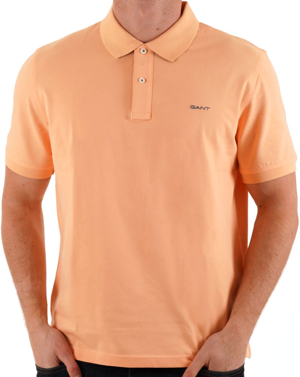 Gant Contrast Collar Polo Shirt Peach