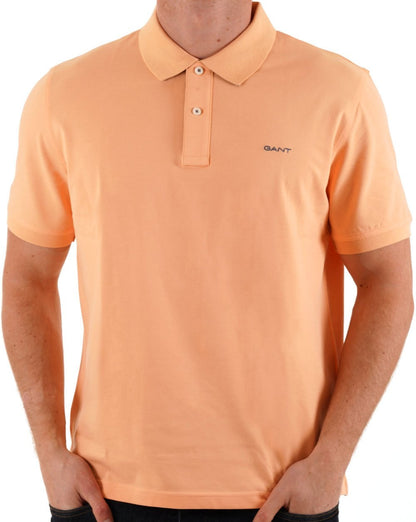 Gant Contrast Collar Polo Shirt Peach