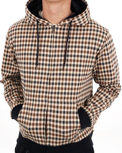 Aquascutum Club Check Full Zip Hoodie Navy