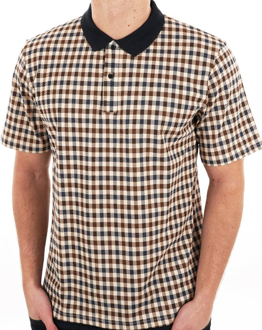 Aquascutum Aquascutum Iconic Club Check Polo Shirt Navy
