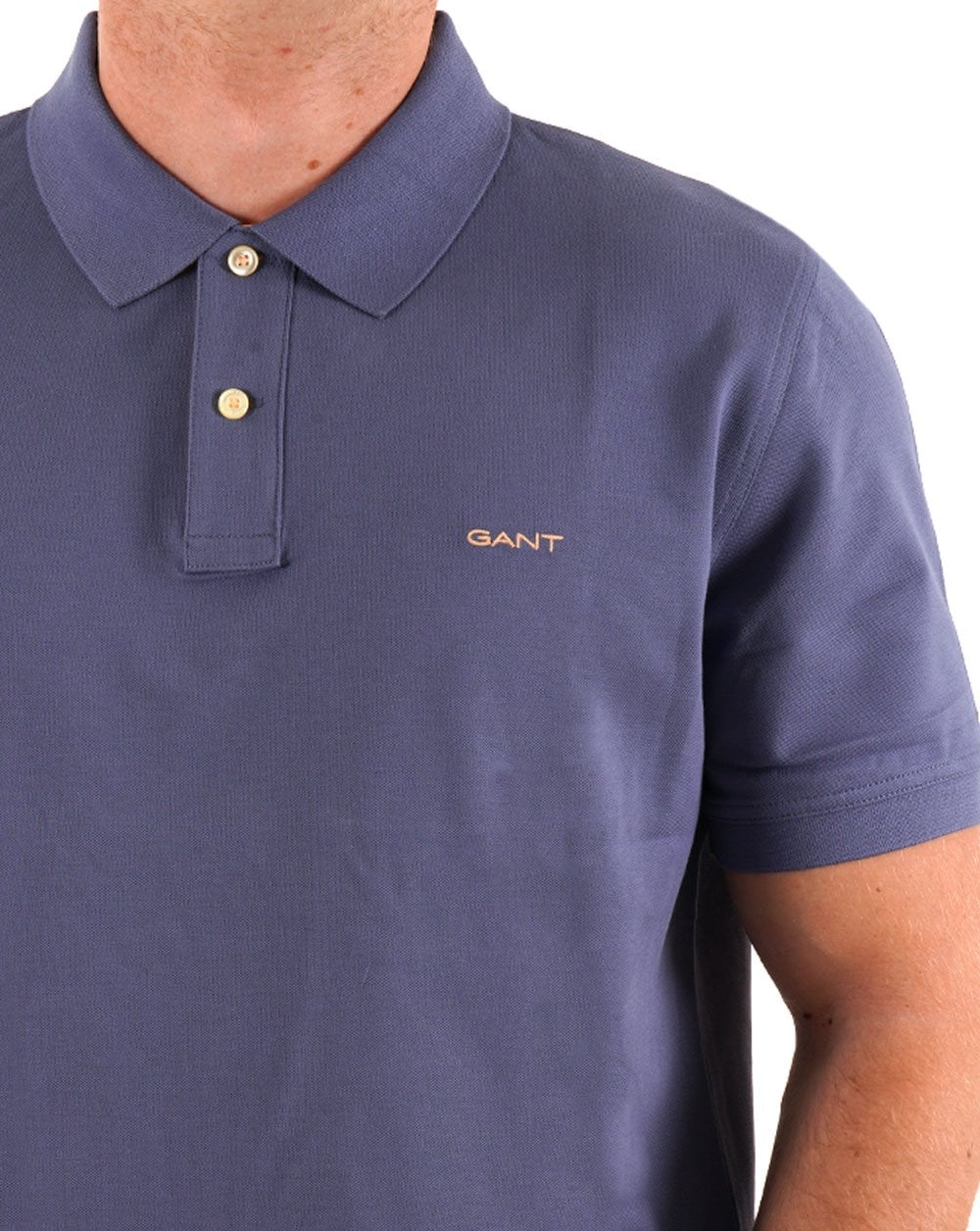 Gant Contrast Collar Polo Shirt Dusty Navy