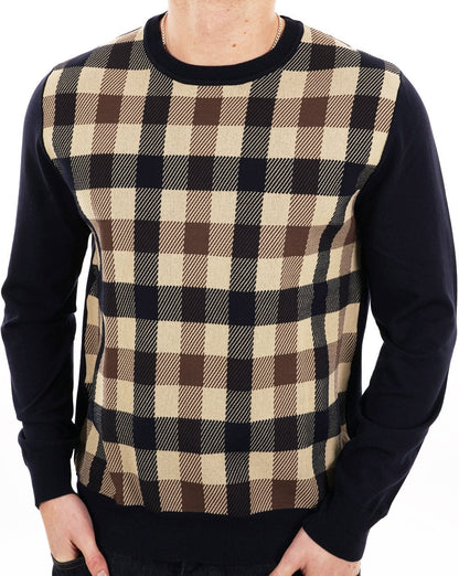 Aquascutum Macro Iconic Knit Jumper Navy