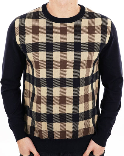 Aquascutum Macro Iconic Knit Jumper Navy