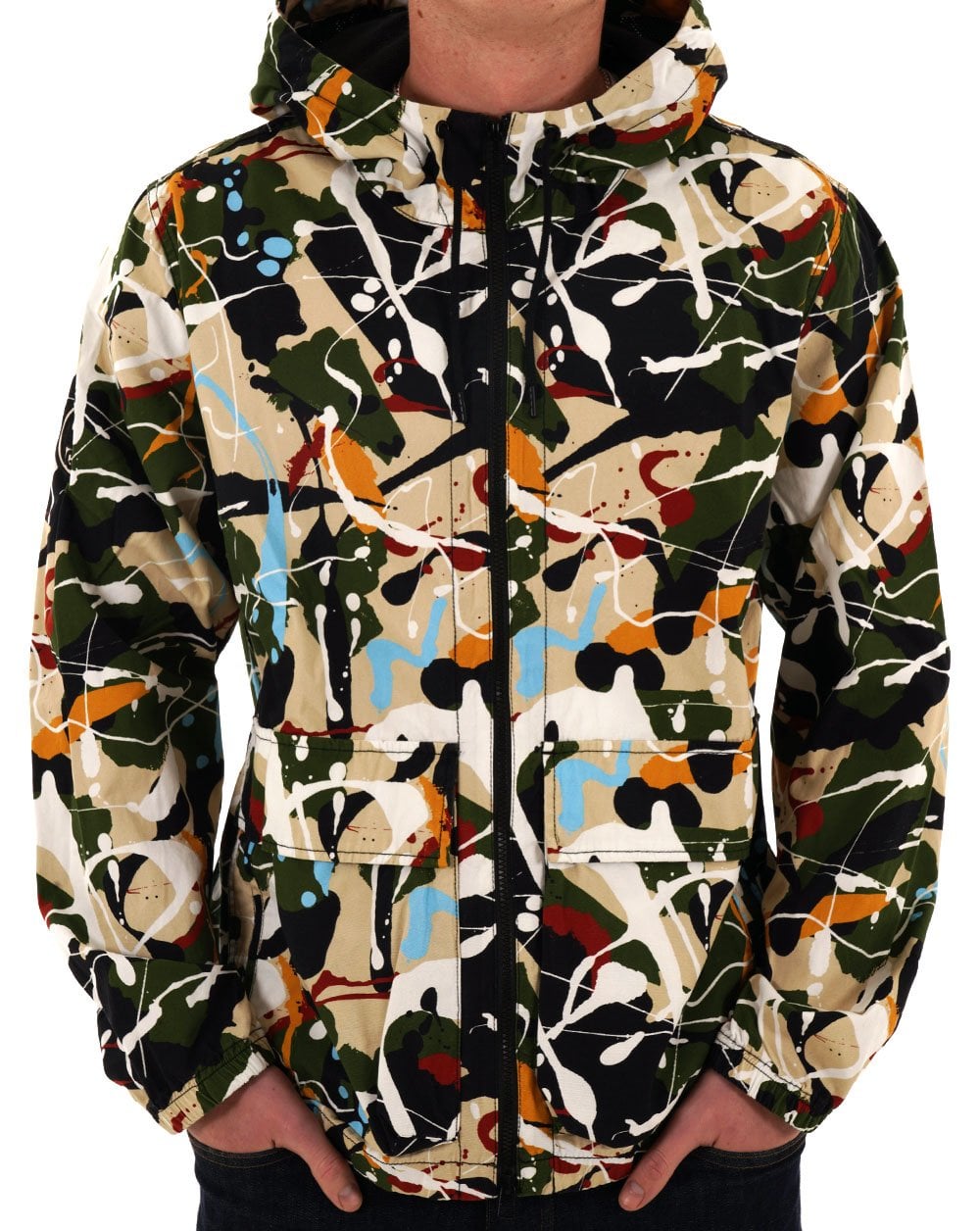 Pretty Green Convergence Hooded Jacket Multi