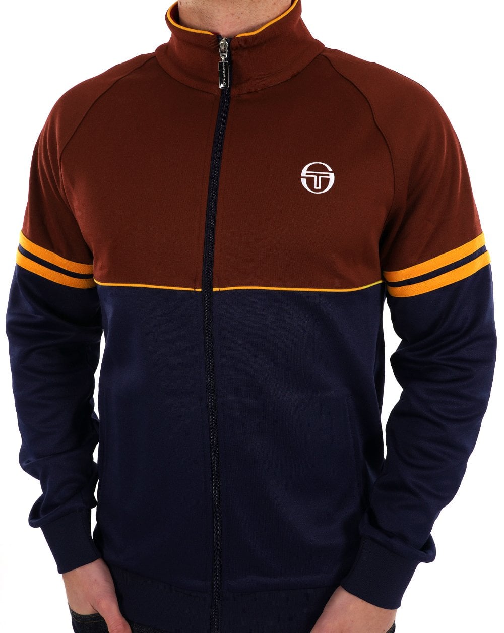 Sergio Tacchini Orion Track Top Claret Navy -Gold