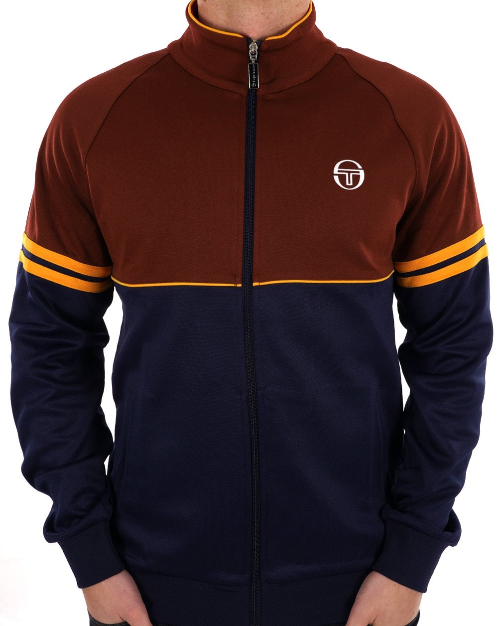 Sergio Tacchini Orion Track Top Claret Navy -Gold