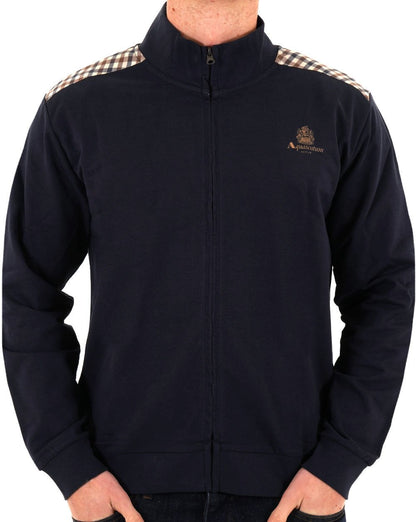 Aquascutum Club Check Detail Track Top Navy