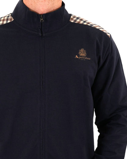 Aquascutum Club Check Detail Track Top Navy